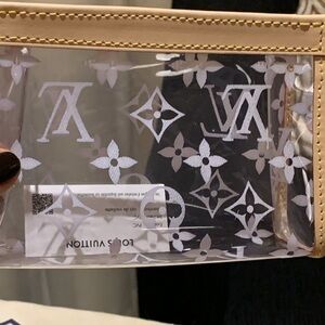 Stunning Louis Vuitton   clear authentic rare 3 cosmetic cases with logo,limited